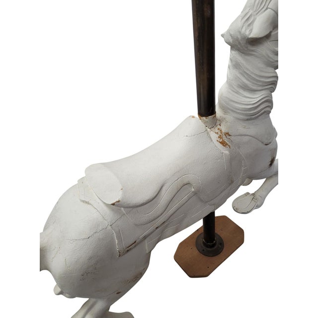 Rare Solid Tiger Oak Carousel Prancer, "Philadelphia School Folk Art Horse" For Sale - Image 9 of 16