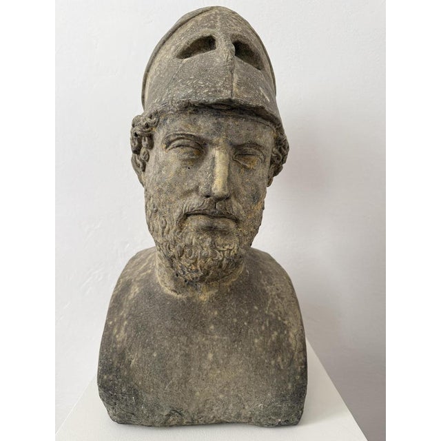 Early 20th Century Stone-Dusted Half-Bust Sculpture of Pericles, Italy For Sale - Image 9 of 18