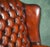 Animal Skin Chesterfield Wingback Swivel Office Chair in Hand-Dyed Leather from Harrods London, 1970s For Sale - Image 7 of 18