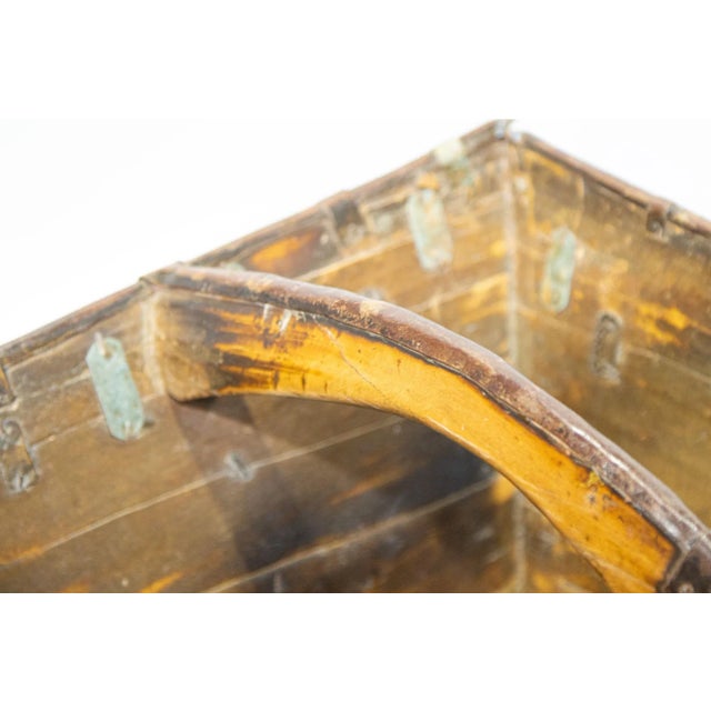 Asian Antique 19th C. Antique Chinese Wood Basket For Sale - Image 3 of 13