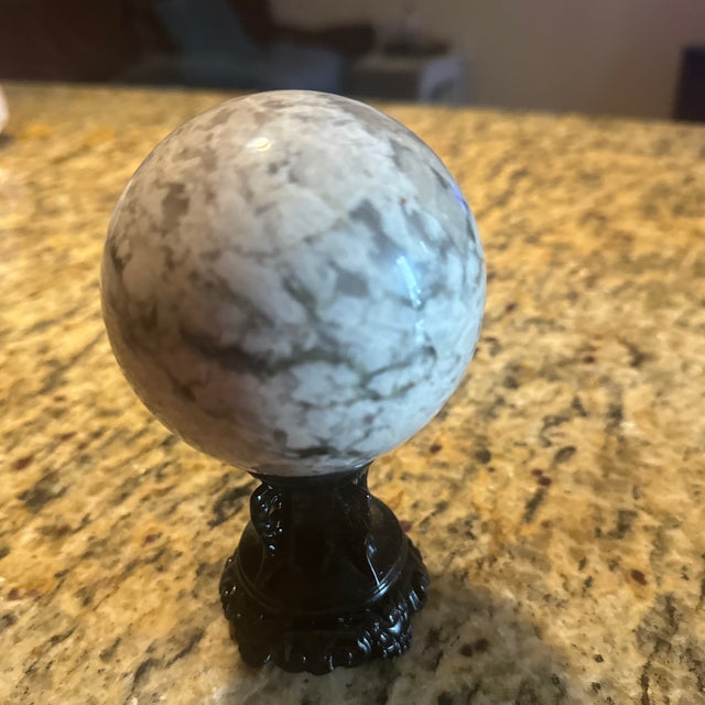 Polished Rainbow Moonstone Crystal Sphere – Statement Mineral Specimen Without Stand For Sale In Minneapolis - Image 6 of 6