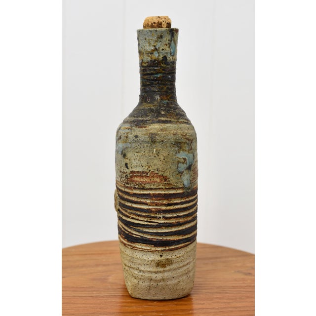 1970s Vintage Snaps Studio Pottery Stoneware Jar Vase Container For Sale - Image 5 of 12