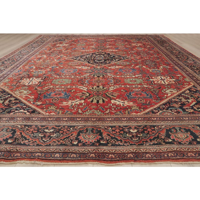 Antique Persian Mahal Rug, 11'00 X 14'05 For Sale - Image 9 of 10