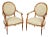 Ethan Allen French Louis XVI Style Pair of Fauteuil Armchairs For Sale