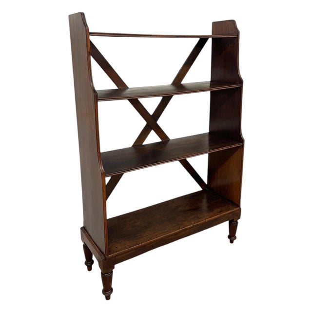 1970s 1970s Decrorative Wooden Bookcase With X-Back Support and Turned Legs For Sale - Image 5 of 12