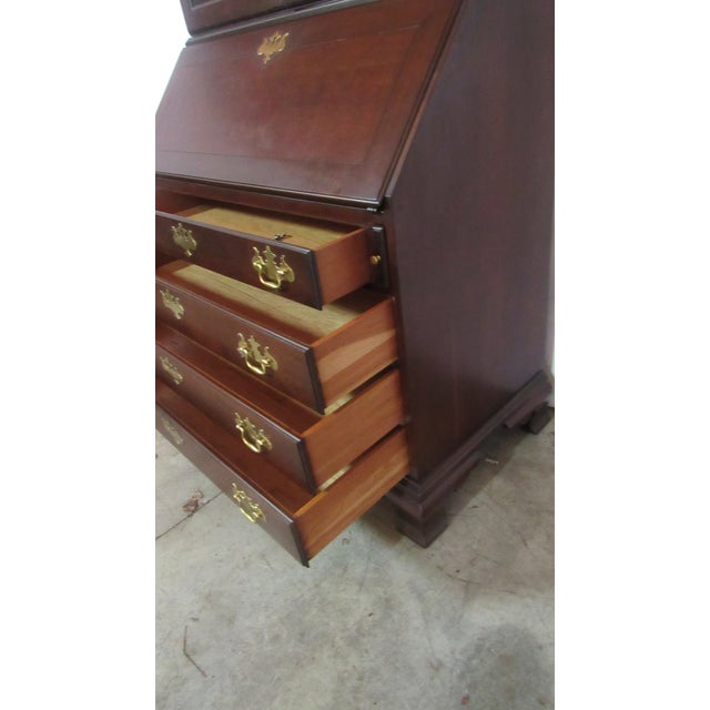 Wood 1980s Statton Old Towne Cherry Secretary Desk W. Bookcase Top For Sale - Image 7 of 11