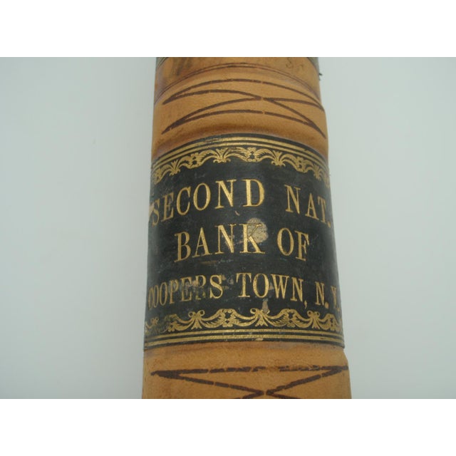 Antique Extra Large Leather Bank Ledger Cooperstown Ny 1879-80 For Sale - Image 13 of 14
