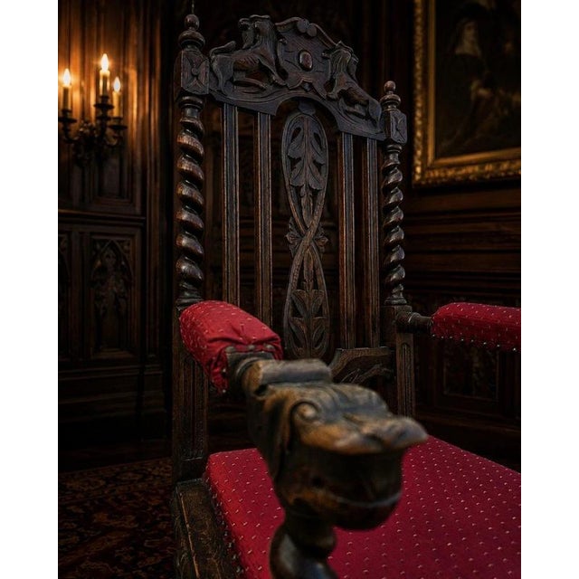Victorian Jacobean Revival Carved Oak Dining Chairs, 1890s, Set of 6 For Sale - Image 9 of 18