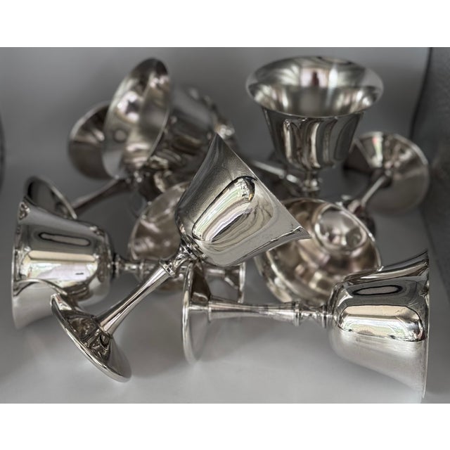 Made in Italy El De Uberti Mid-Century Silver Plated Goblets - Set of 8 For Sale In Seattle - Image 6 of 17