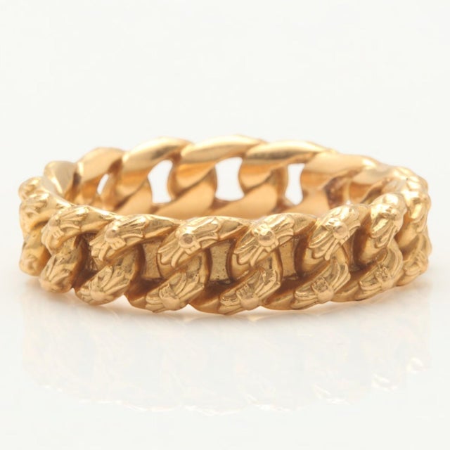 Gold Authentic Chrome Hearts Link Men's Ring in 22k Solid Yellow Gold 16.1g, Size 12 For Sale - Image 8 of 10