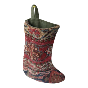 1910s Hand Knotted Christmas Stocking