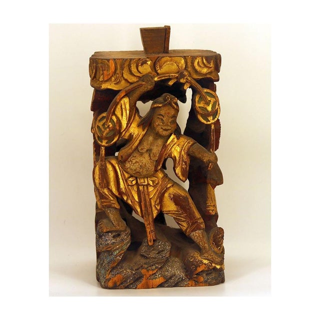 Wood carving used to support a structure - most likely a wedding bed or architectural element. Height 10" Width and length...