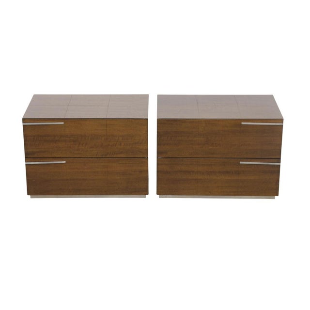 A refined pair of Cantoni Night & Day nightstands, these two-drawer chests combine Italian craftsmanship with a clean,...