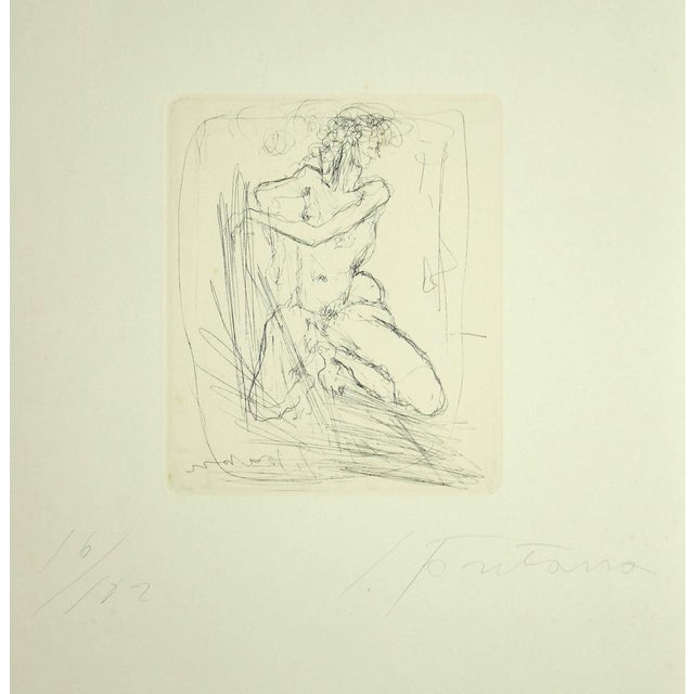 Modern Lucio Fontana, Nude Figurative Composition, 1964, Etching For Sale - Image 3 of 3