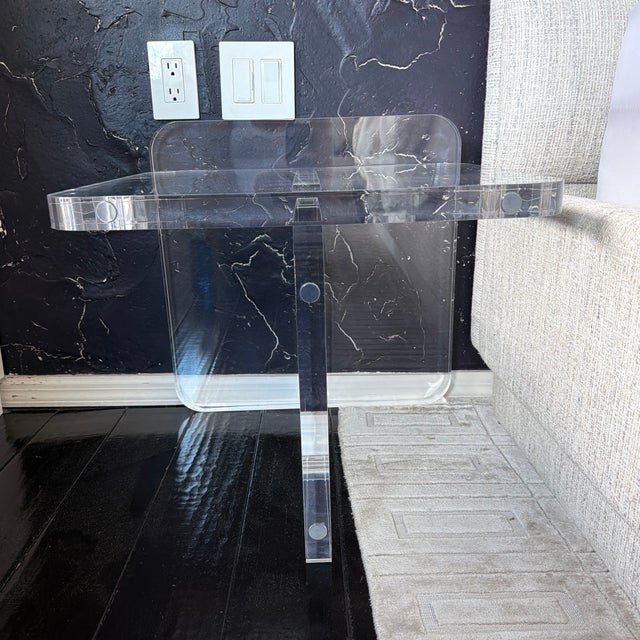 Interlude Home Eden Side table. Glass and acrylic. Brand new. Not in box.