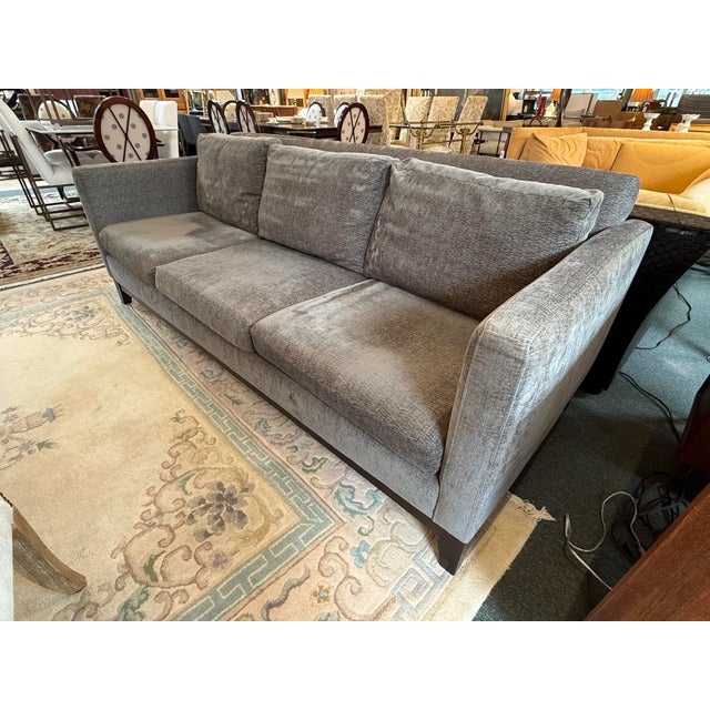 Contemporary Contemporary Track Arm Sofa, Gray Velvet For Sale - Image 3 of 12