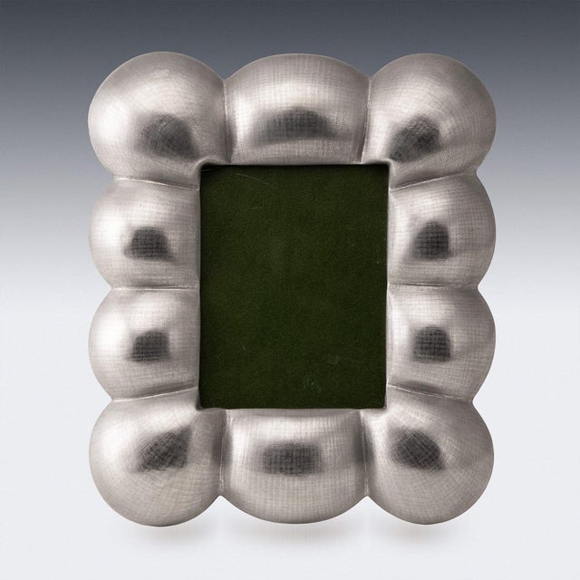 Vintage Italian Silver Bubble Photograph Frame For Sale - Image 3 of 12