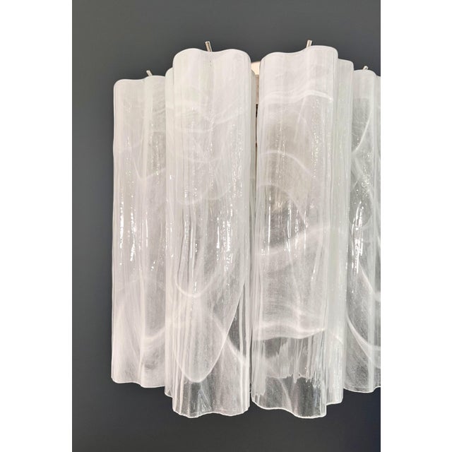 Vintage Murano Glass Tube Wall Sconces with 5 White Alabaster Glass Tube, 1990, Set of 2 For Sale - Image 11 of 18
