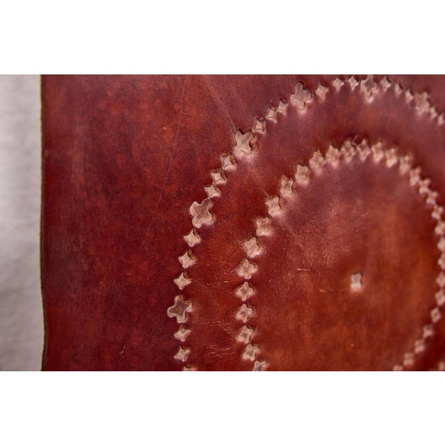 1970s Vintage Safari Style Leather Armchairs, 1970s, Set of 4 For Sale - Image 5 of 17