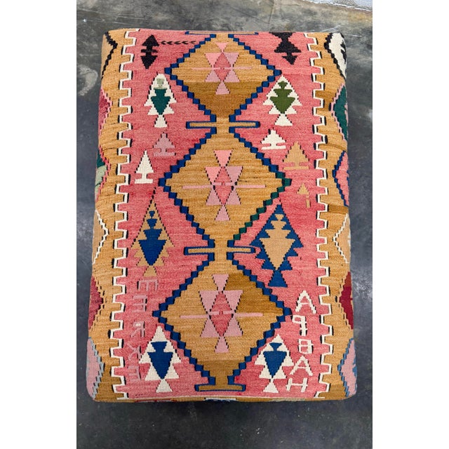 George Smith Kilim Ottoman For Sale In New York - Image 6 of 8