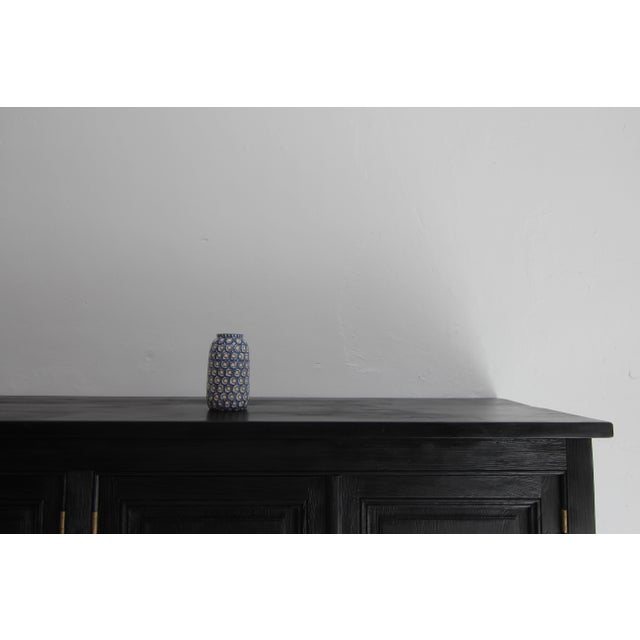 A early 20th century ceramic vase from Bunzlau. Motif - old peacock's eye - sponge decoration, concentric dots in...