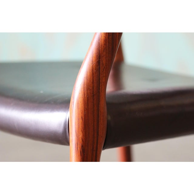Mid-Century Modern Pair of Rosewood Niels Moller Model 65 Carver Armchairs C 1960s Danish For Sale - Image 3 of 17