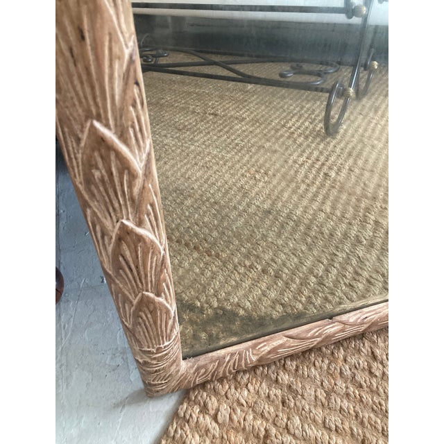Wood Dennis & Leen Acanthus Leaf Floor Mirror With Aged Glass For Sale - Image 7 of 11