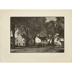 1939 After Thomas W. Nason "Village Street", First Edition Period Offset Lithograph