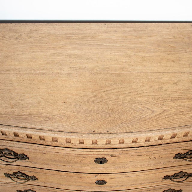 19th Century French Louis XVI Style Serpentine Front Bleached Oak Commode For Sale - Image 9 of 17