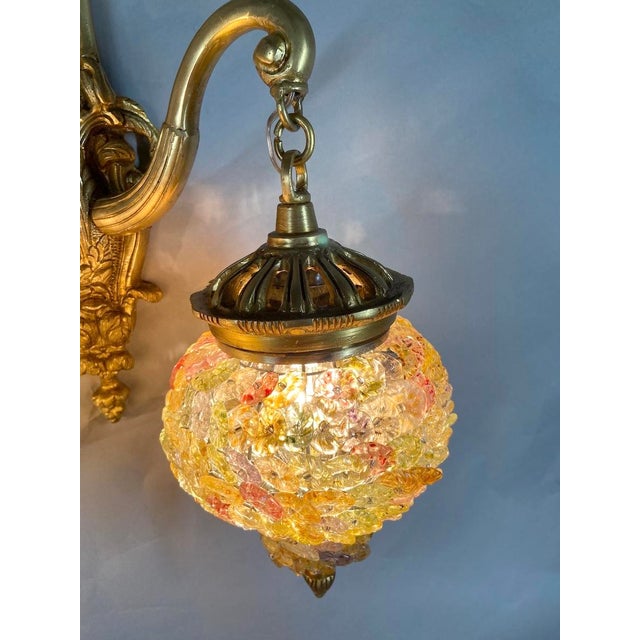 1980 Louis XVI Gold Bronze Wall Lamp Sconce Pair - 2 PCS For Sale - Image 12 of 15