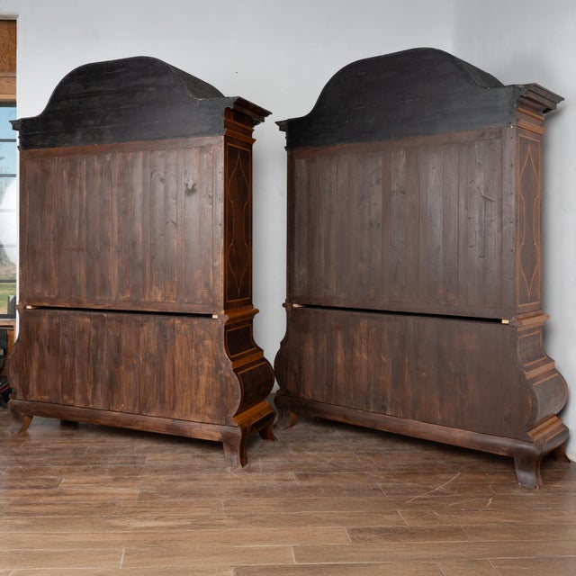 20th Century Pair of Large Rococo Inlaid Marquetry Cabinets, Sweden For Sale - Image 12 of 12