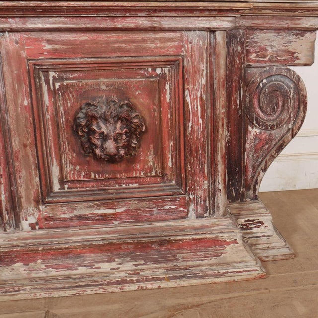 Italian Breakfront Console with Marble Top For Sale - Image 4 of 18