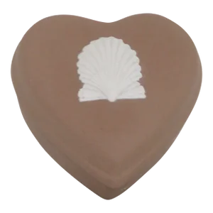 Wedgwood Jasperware Trinket Jewelry Heart Shape Box Brown
