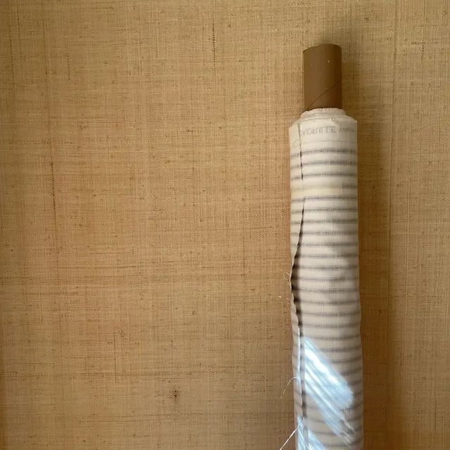Chapelle Stripe in Custom Eggplant on White Belgian Linen/Cotton 54in wide 11 yards