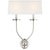 Chapman & Myers for Visual Comfort Signature Symmetric Twist Double Sconce in Polished Nickel with Linen Shade For Sale