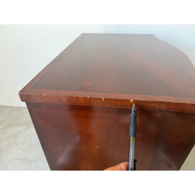 1970s Heritage Henredon Bow Front Mahogany Four-Drawer Nightstand For Sale - Image 12 of 12