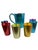 Beautiful set of aluminum picture and glasses all the colors of the rainbow Very rare in this condition