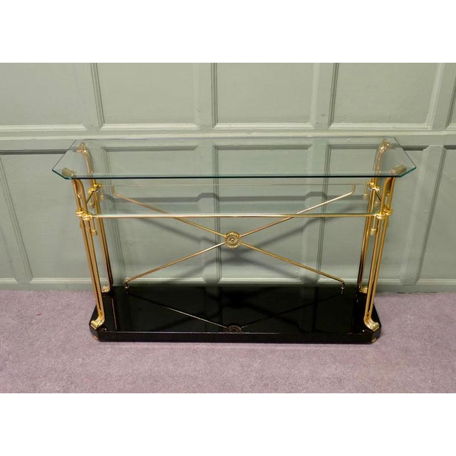 1960s Brass and Glass Console Table, 1960 For Sale - Image 5 of 8