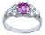0.75 Ct Natural Pink Sapphire & 0.50 Ct Diamond Ring in 18 Karat White Gold For Sale