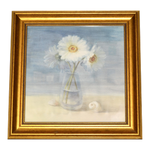 Giltwood Frame Nai, Danhui 15 X 15 Museum Art Canvas Print Daisies and Shells