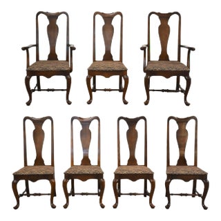 1980s Ethan Allen Cherry Dining Chairs - Set of 7 For Sale