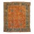 Orange and Blue Antique Turkish Oushak Wool Rug Handmade From the 1880s For Sale