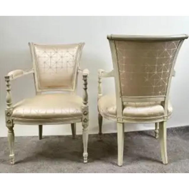 French French Academic Revival Louis XVI Style Off-White Painted Chair C 1930's, a Pair For Sale - Image 3 of 16
