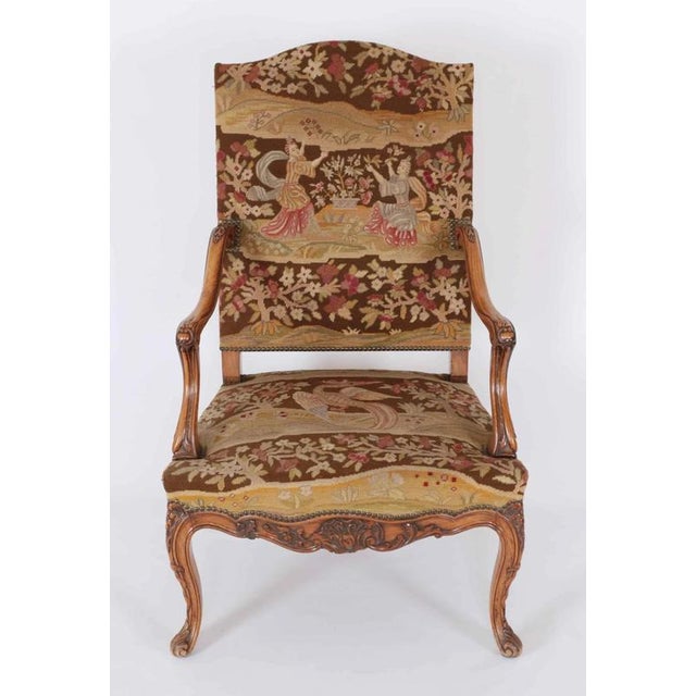 Antique Louis XV Walnut Armchair For Sale - Image 4 of 12