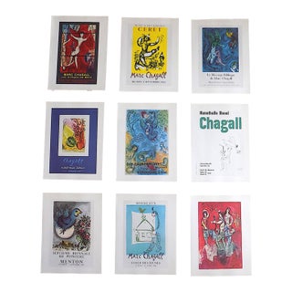 Vintage Mid 20th C. Marc Chagall Poster Lithographs - Set of 9 For Sale