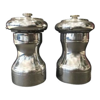 Vintage Italian Sterling Pepper Mills - a Pair For Sale