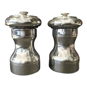 Vintage Italian Sterling Pepper Mills - a Pair