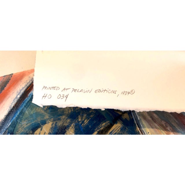 Helen Oji, Umbrella, Monotype with Hand Painting, Glitter, Asian American Art, Woman Artist, 1987 For Sale In Miami - Image 6 of 11