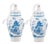 Chinoiserie Blue Willow Glass Christmas Tree Ornament - A Pair For Sale