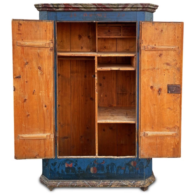 Mid 19th Century Antique Blue Painted Cupboard, 1850 For Sale - Image 5 of 18